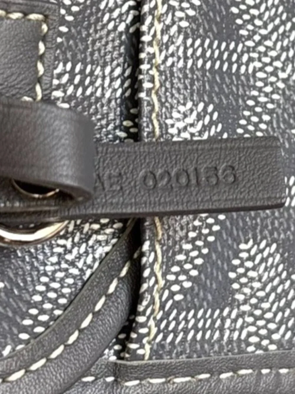 GOYARD Saint Louis PM Marquage Shoulder Tote Bag Pouch Gray Canvas